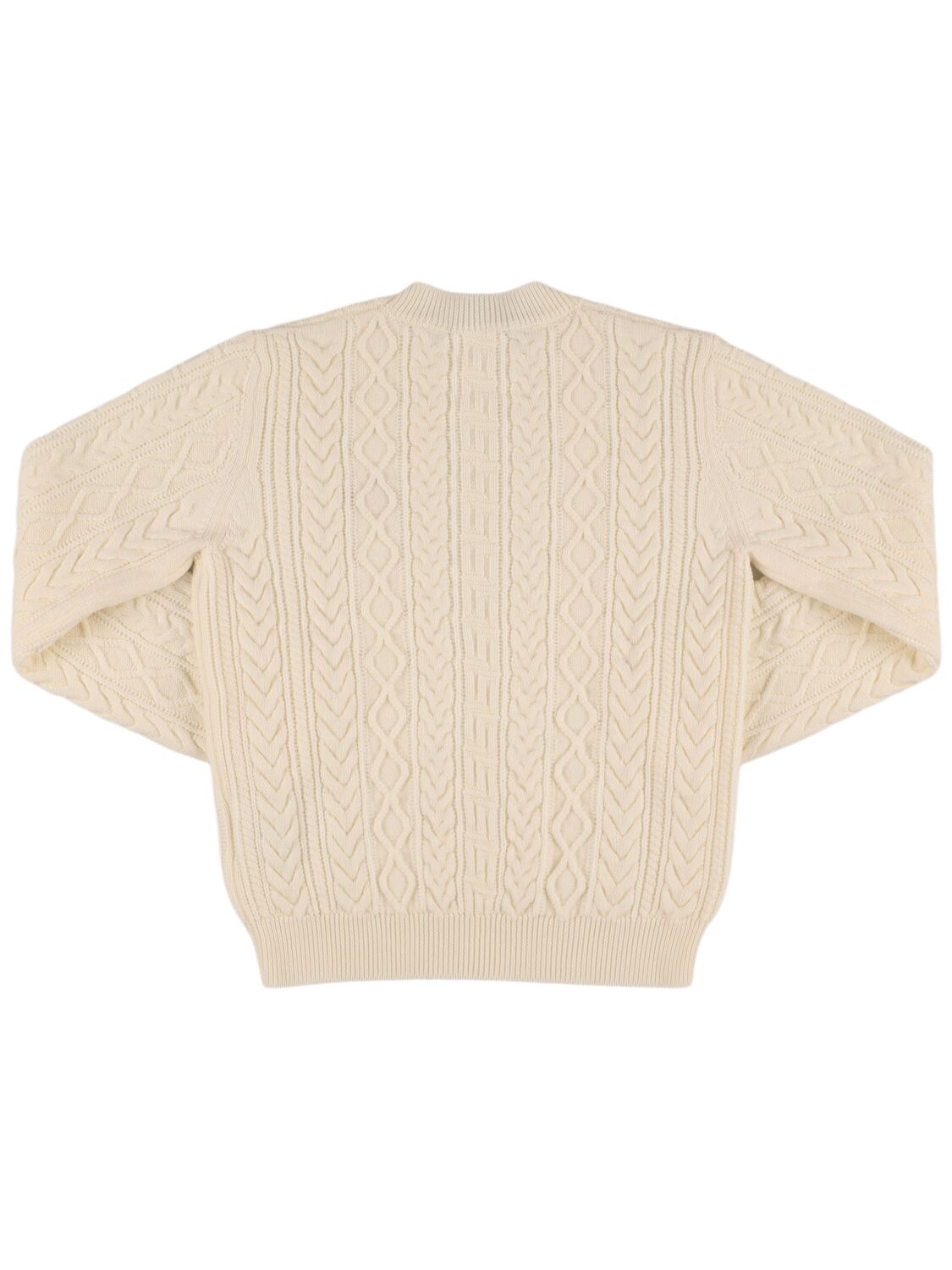 Shop Versace Wool Knit Sweater In White