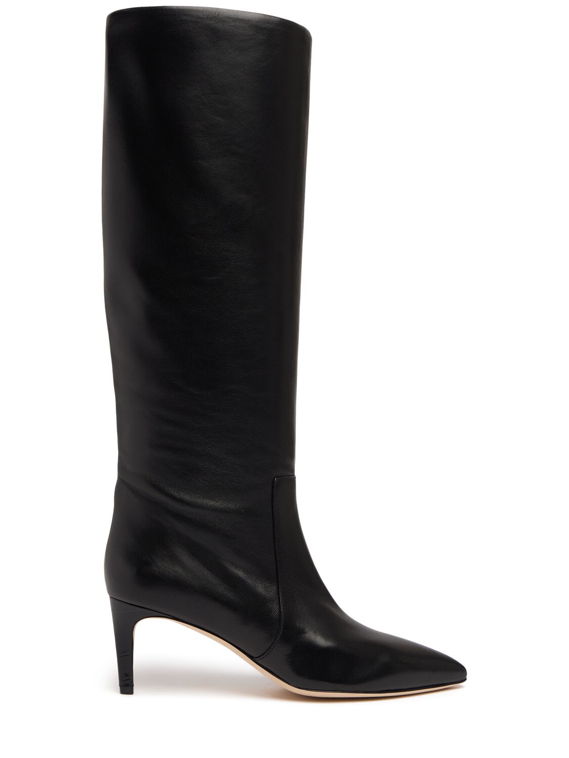 Paris Texas 60mm Stiletto Tall Leather Boots In Black