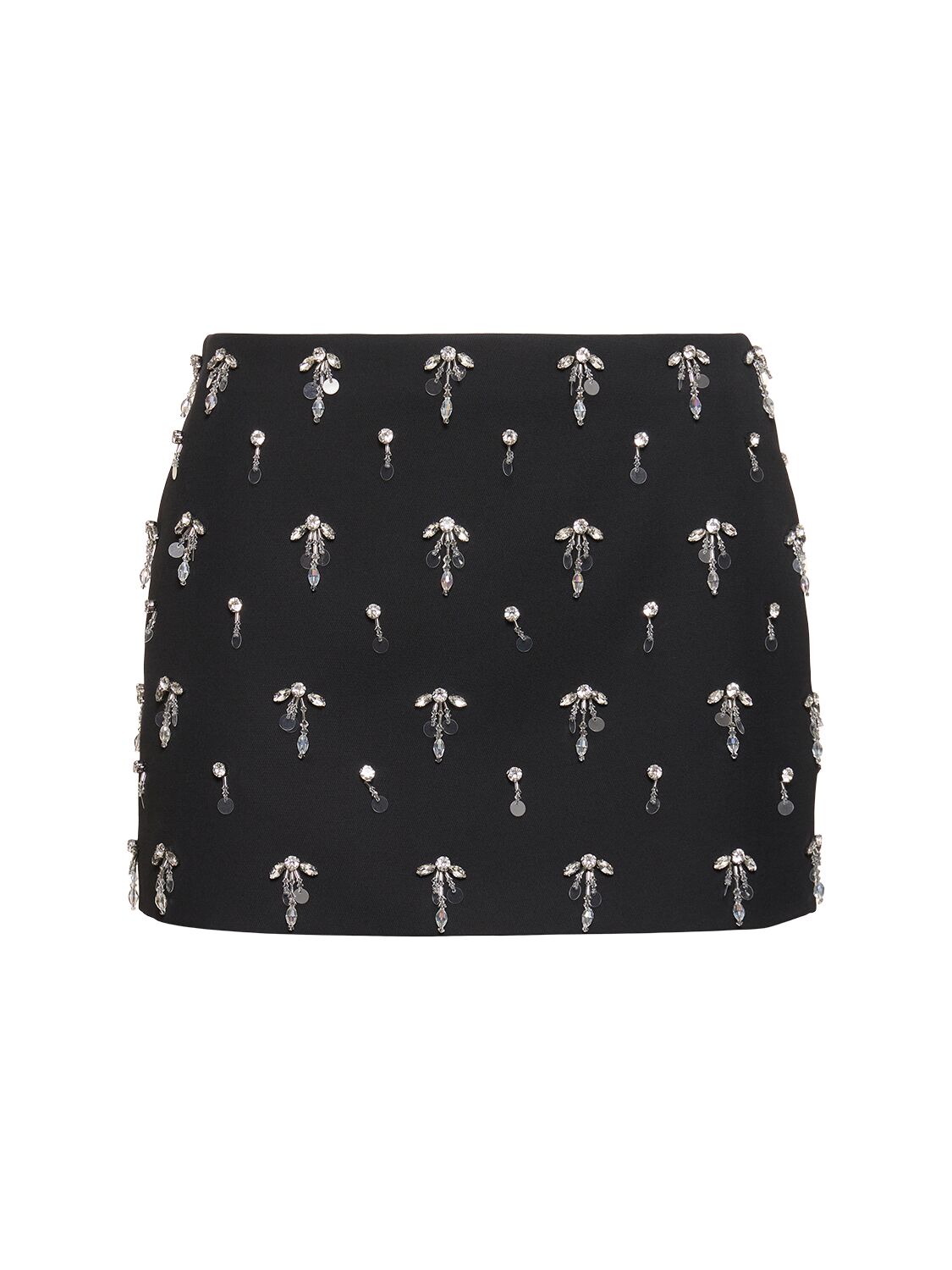 Gucci Embellished Silk Blend Skirt In Black/white