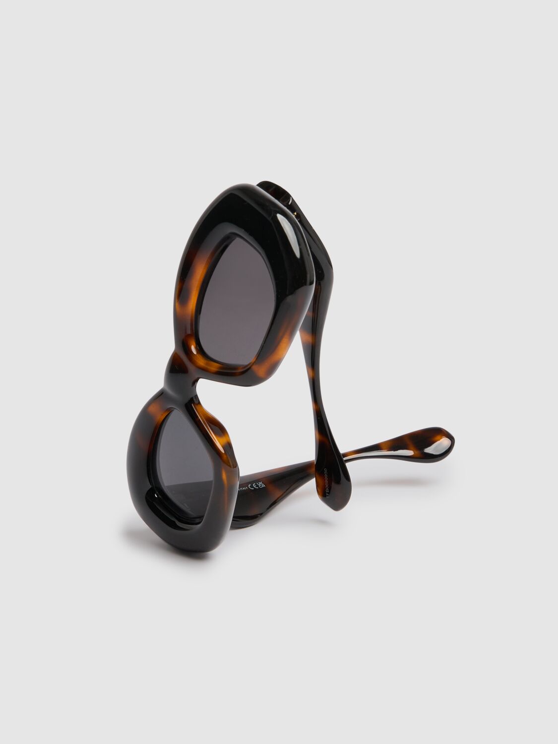 Shop Loewe Inflated Round Sunglasses In Dk Havana/smoke