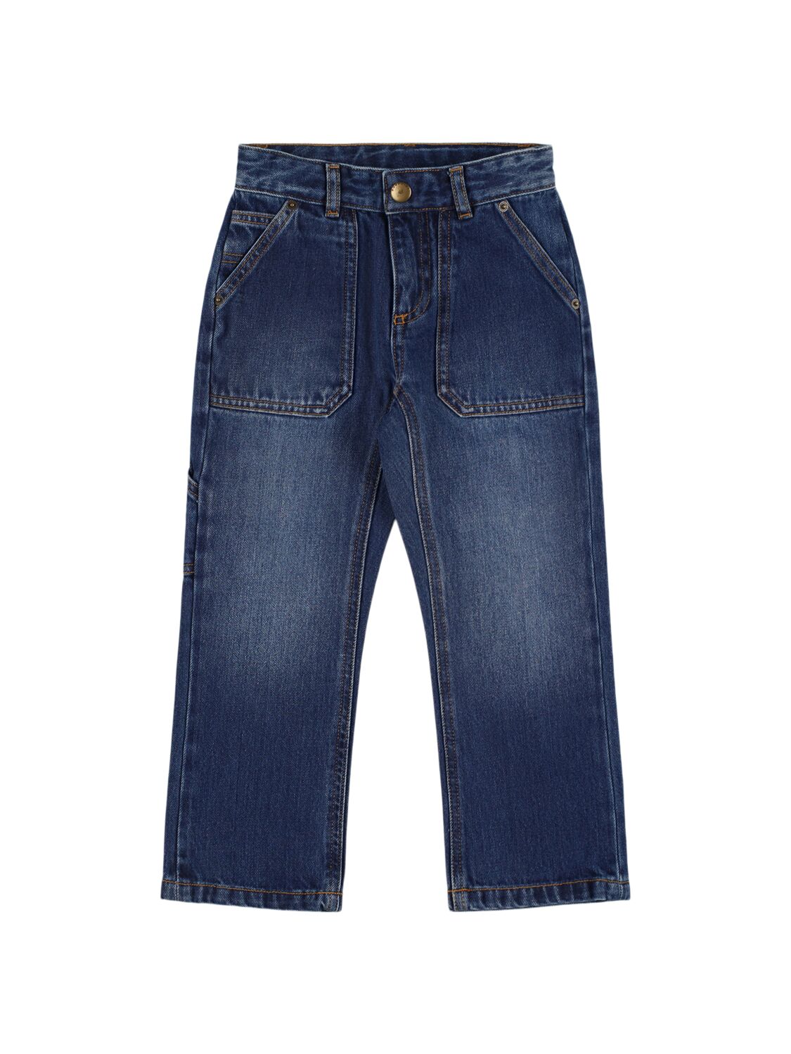 Bonpoint Cotton Denim Jeans In Blue