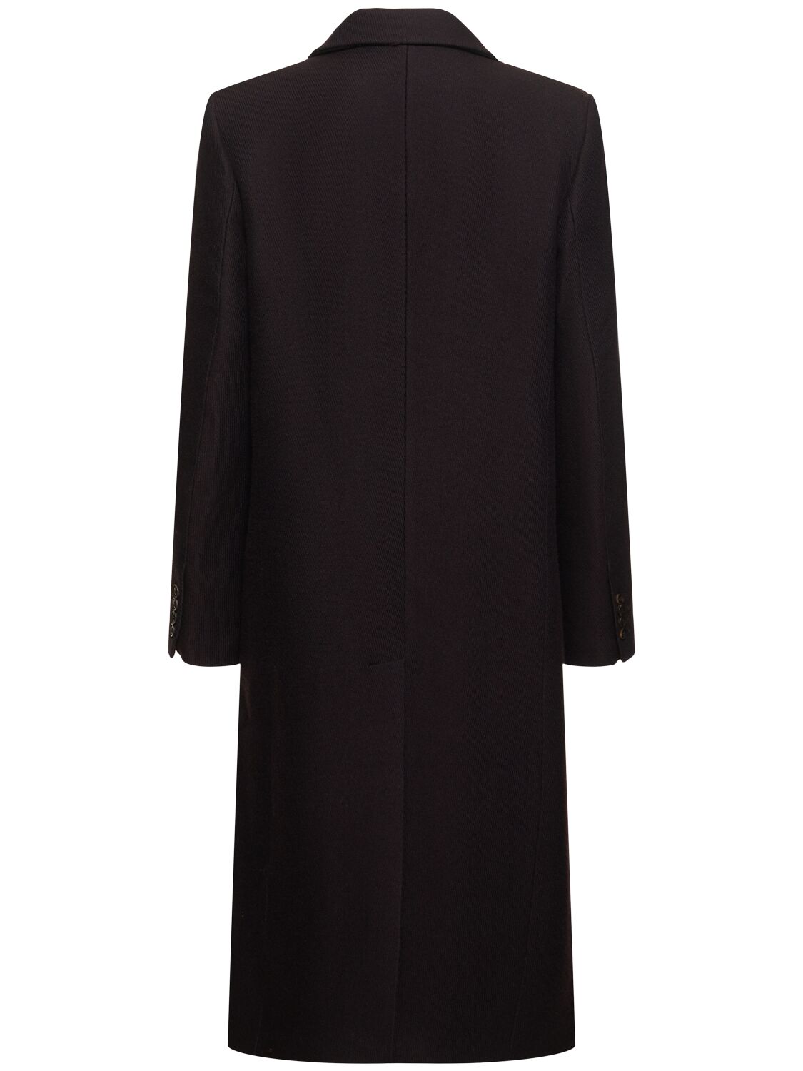 Shop Low Classic Wool Twill Long Coat In Black/purple