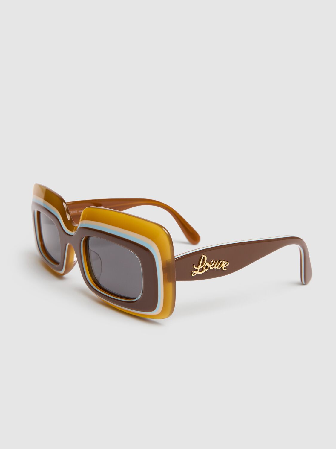 Shop Loewe Paula's Ibiza Curvy Sunglasses In Multi/smoke