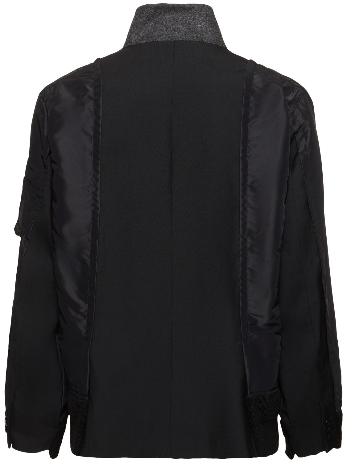 Shop Sacai Wool Blend Twill Jacket In Black