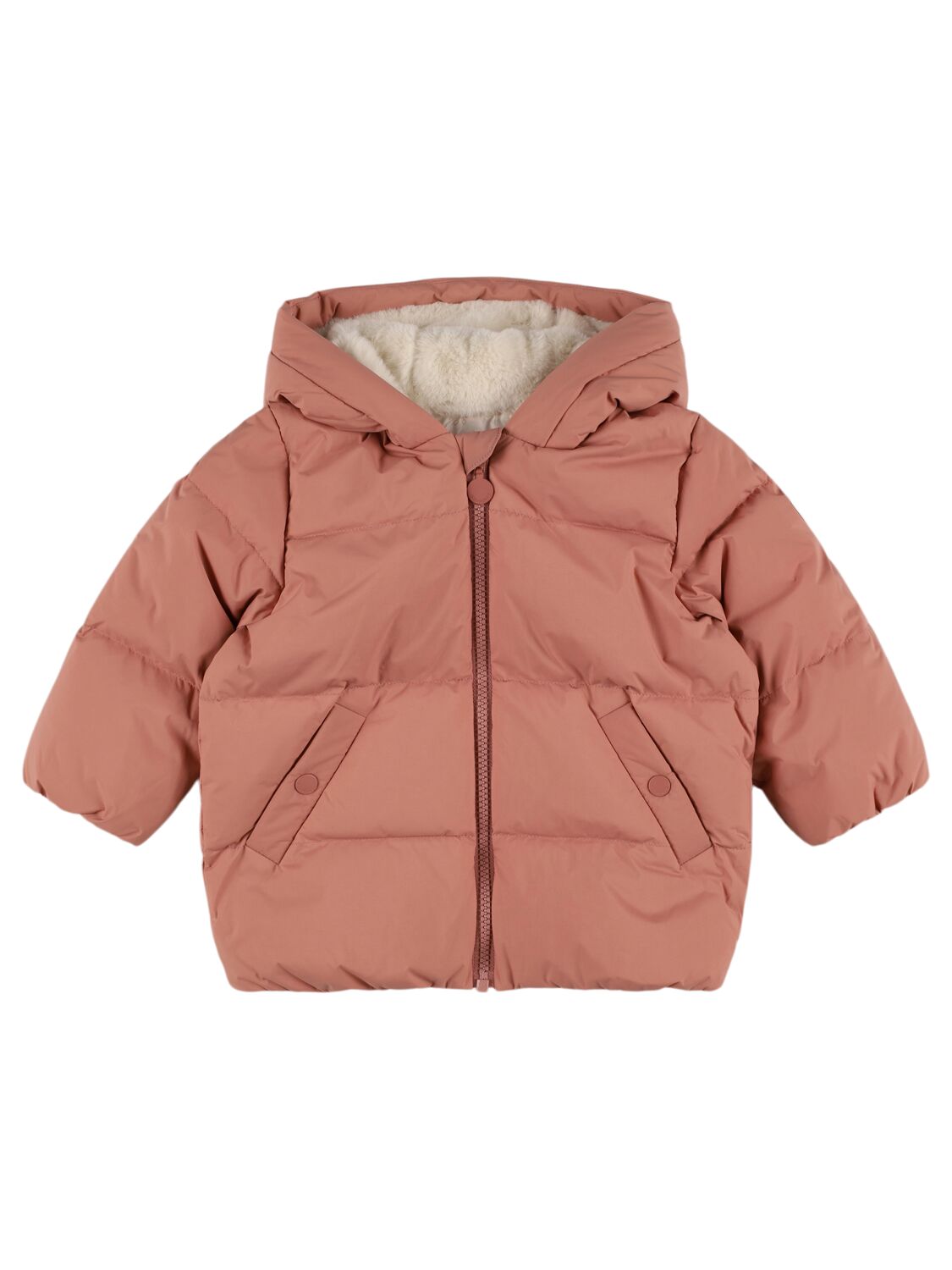 Bonpoint Hooded Nylon Down Jacket In Pink