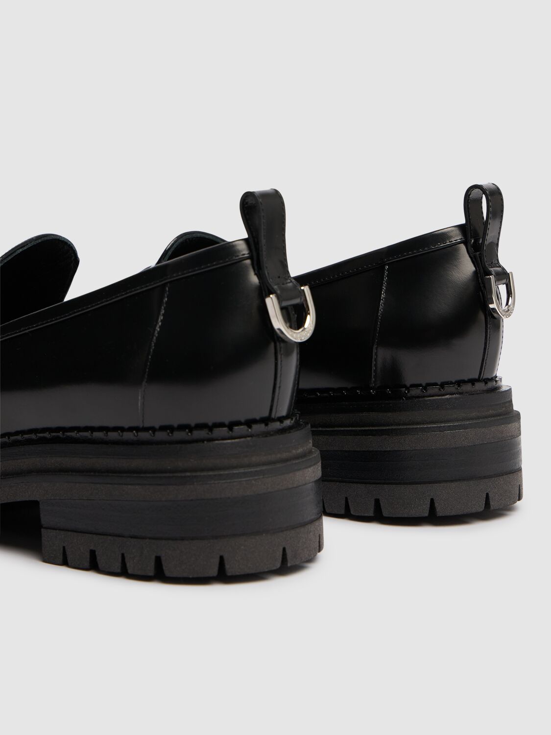 Shop Sergio Rossi 15mm Leather Loafers In Black