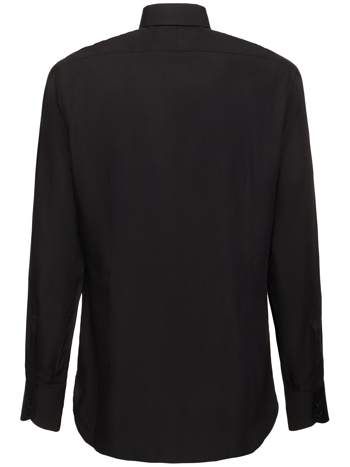 Shop Tom Ford Fluid Silk Slim Fit Shirt In Black