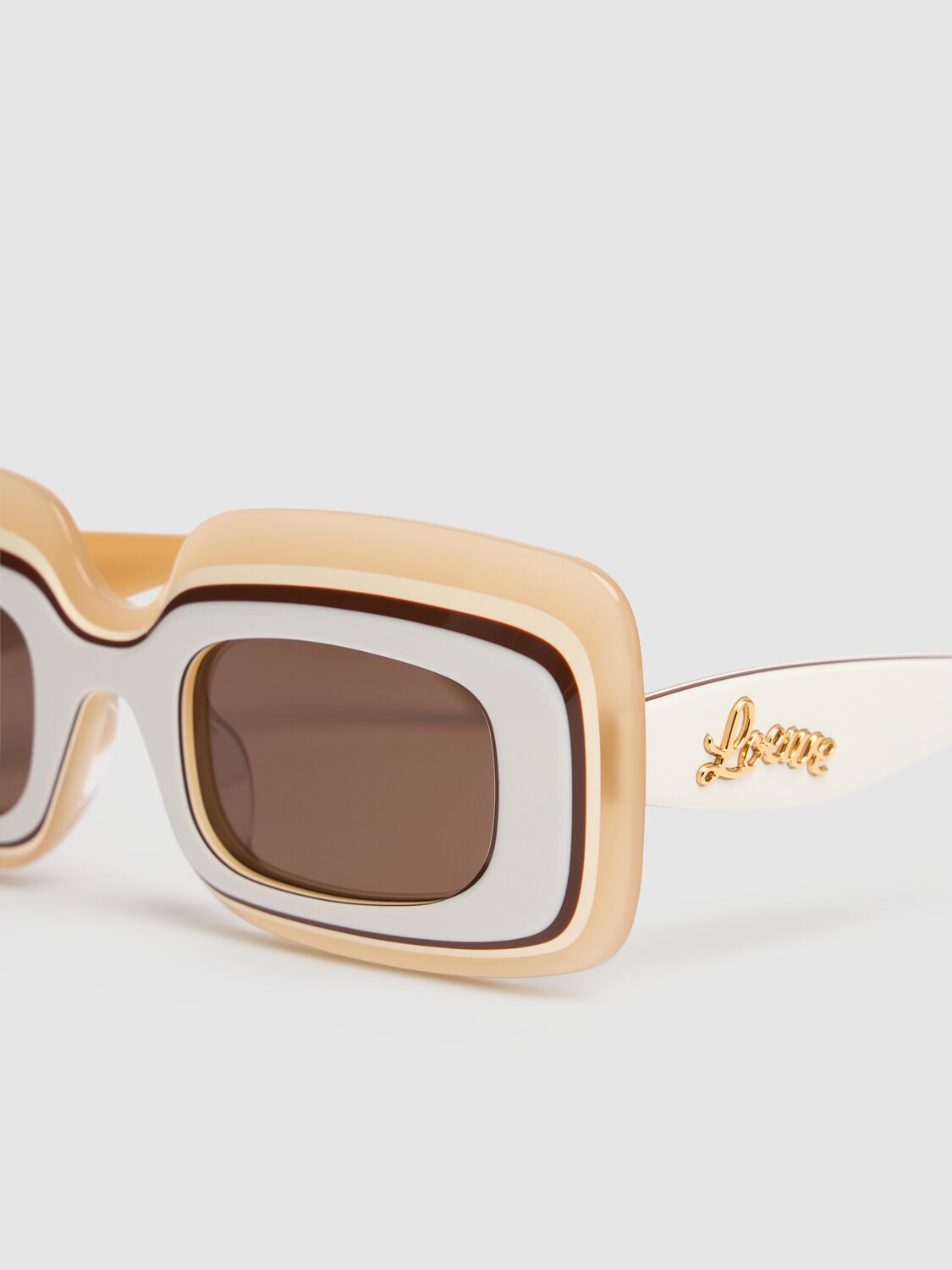 Shop Loewe Paula's Ibiza Curvy Sunglasses In Multi/brown