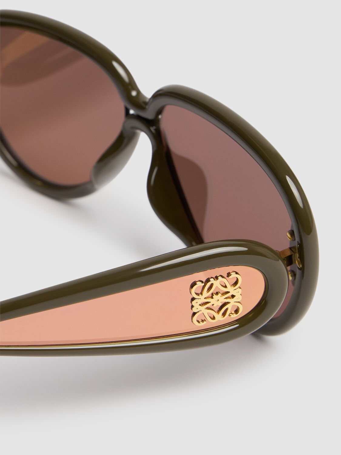 Shop Loewe Paula's Ibiza Mask Sunglasses In Dk Green/smoke