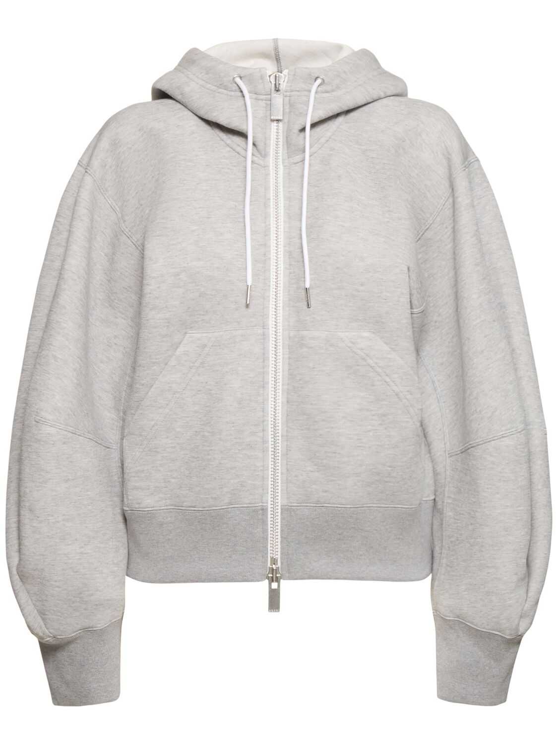 Sacai Sponge Jersey Hoodie In Grey