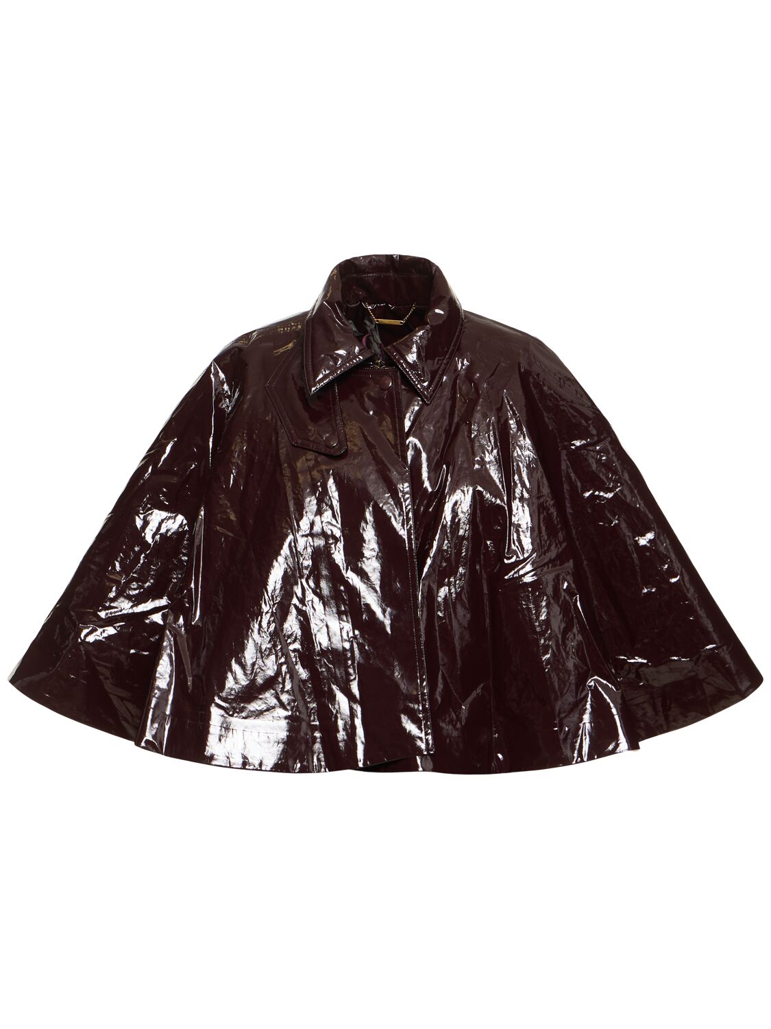 Shop Chloé Soft Shiny Cotton Cape In Dark Brown