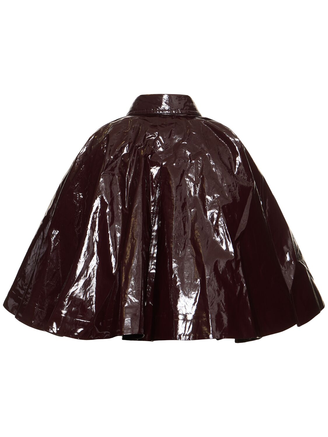 Shop Chloé Soft Shiny Cotton Cape In Dark Brown