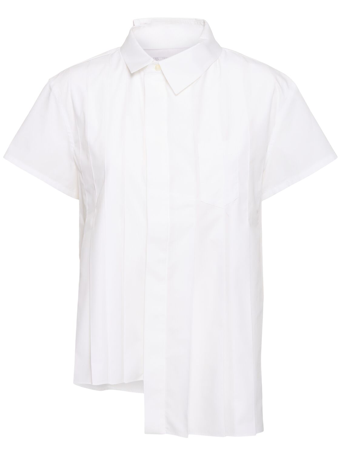 Shop Sacai Cotton Blend Poplin Shirt In Off White