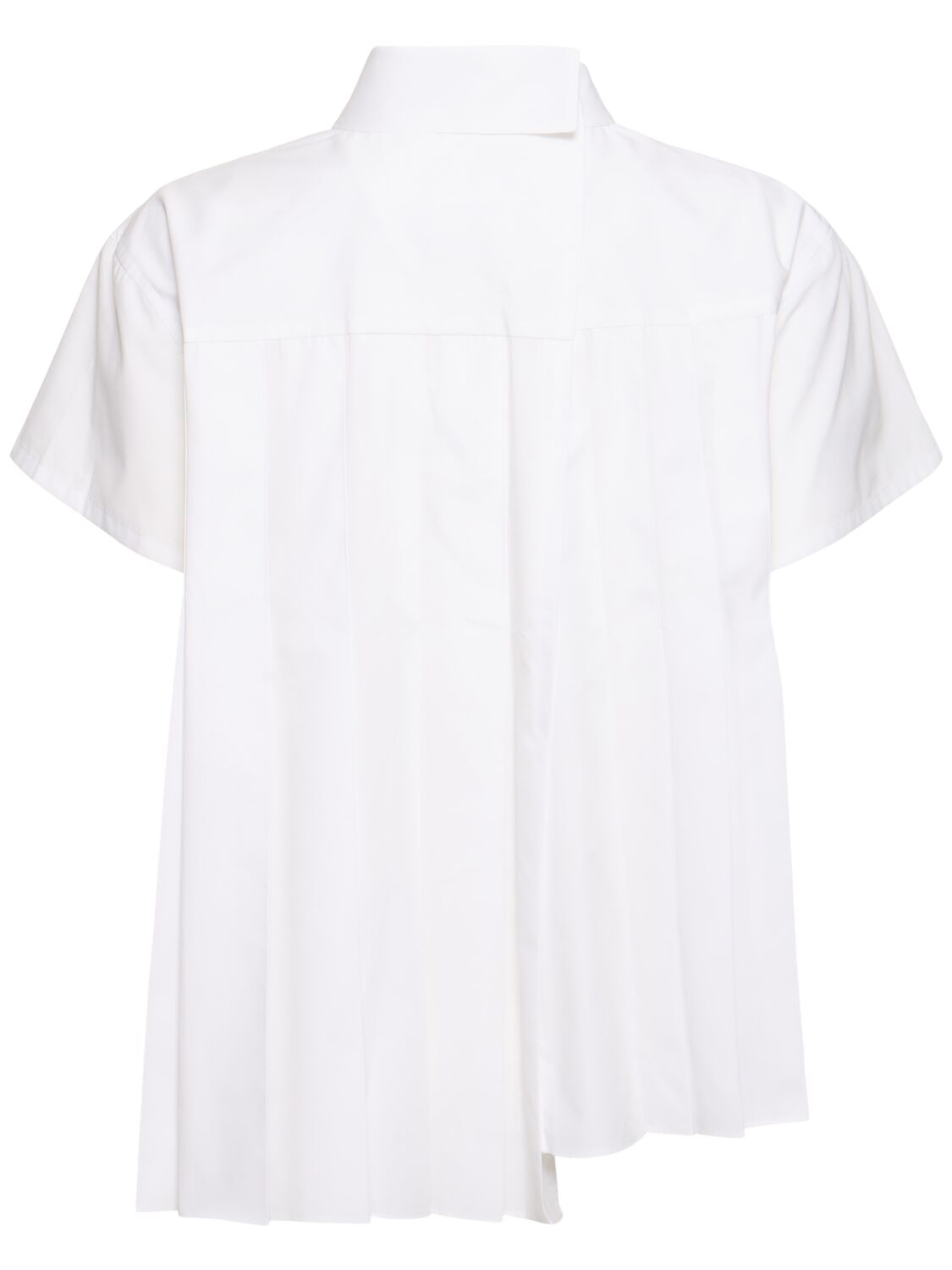 Shop Sacai Cotton Blend Poplin Shirt In Off White