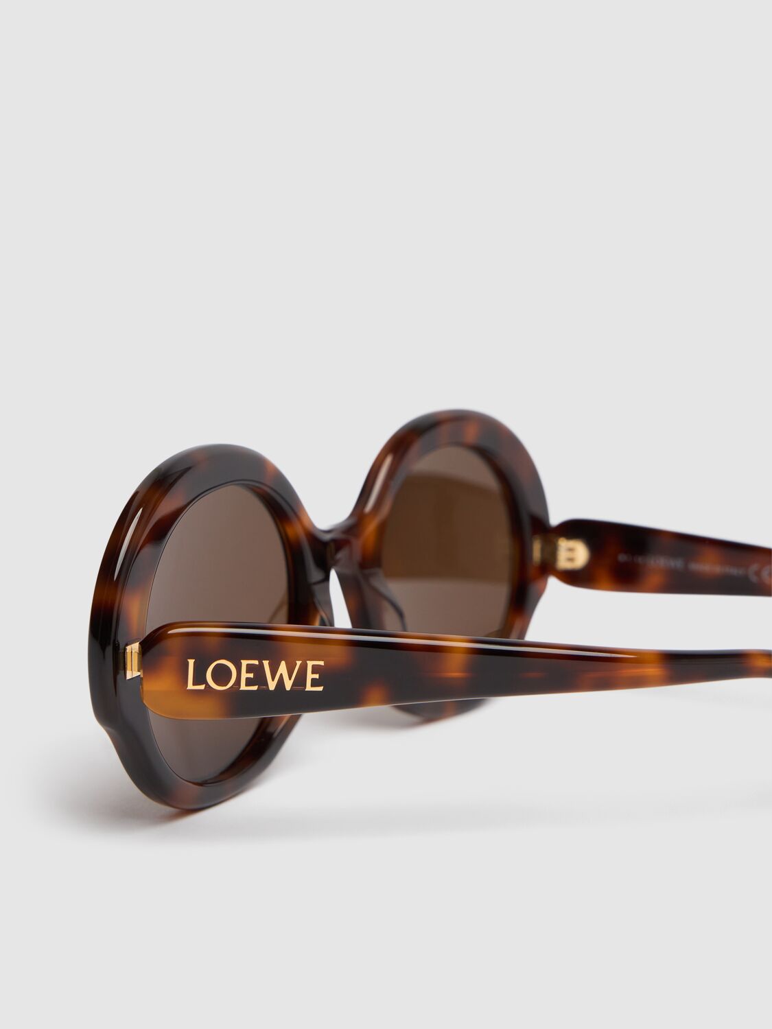 Shop Loewe Thin Curve Sunglasses In Dk Havana/brown