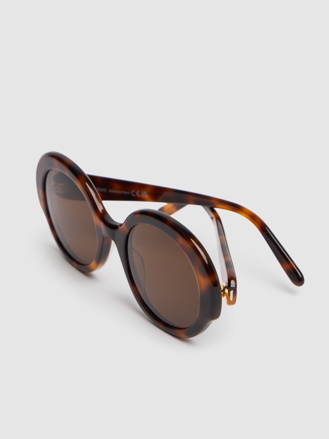 Shop Loewe Thin Curve Sunglasses In Dk Havana/brown