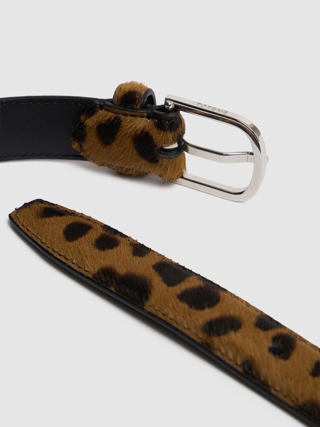 Shop Totême Leopard Printed Ponyskin Belt