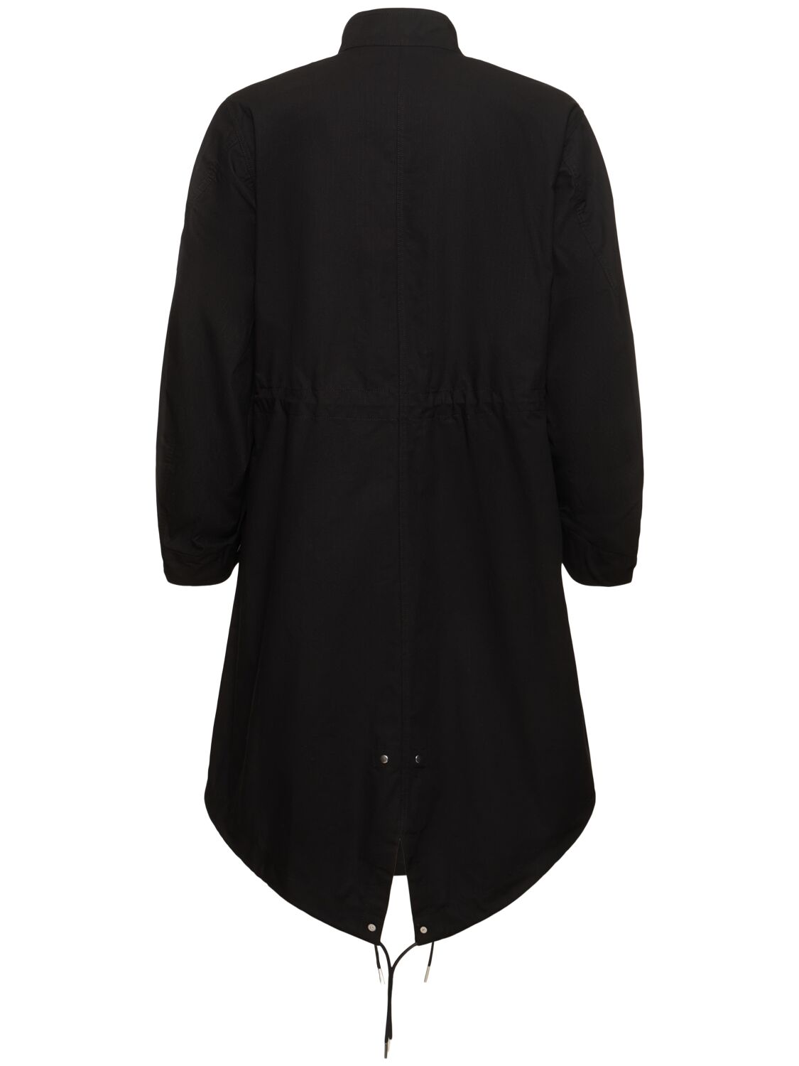Sacai Cotton Blend Ripstop Long Coat In Black