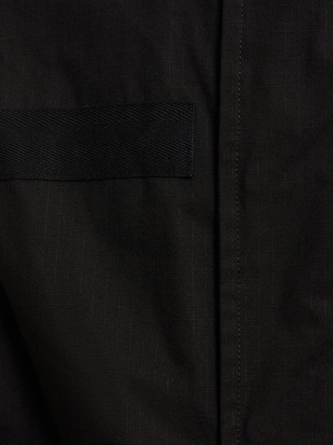 Sacai Cotton Blend Ripstop Long Coat In Black