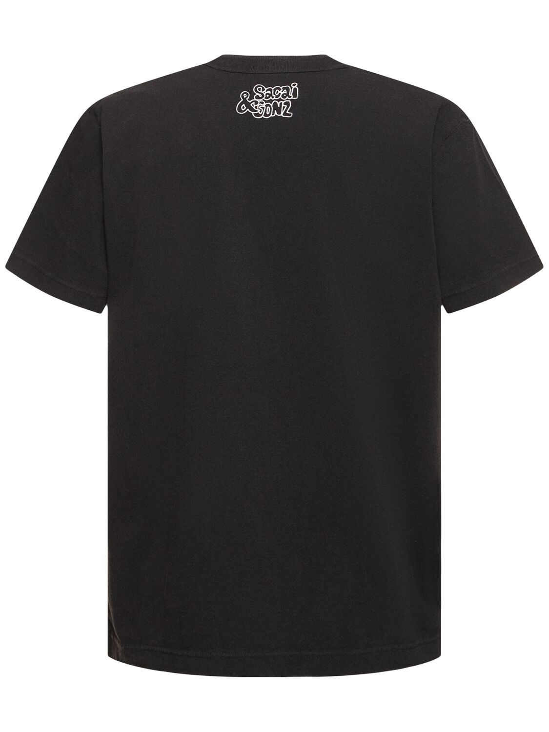 Shop Sacai Gonz X One Love Cotton Jersey T-shirt In Black