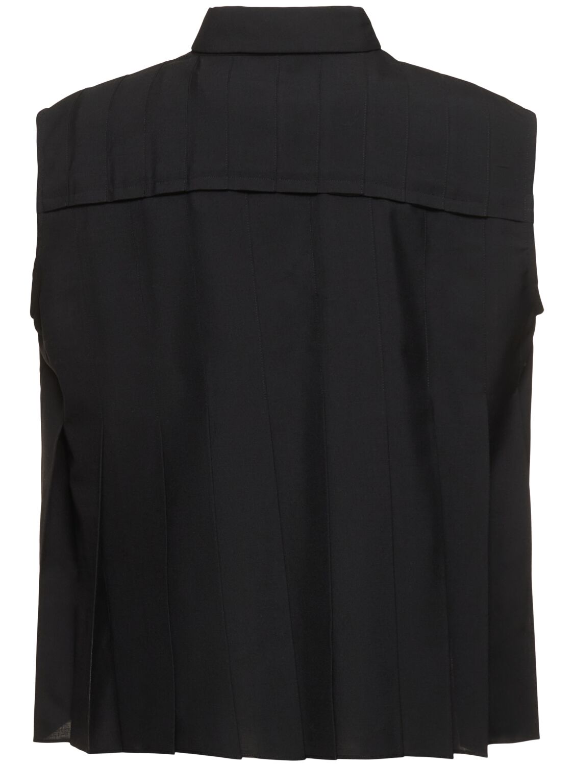 Shop Sacai Tailored Sleeveless Shirt In Black