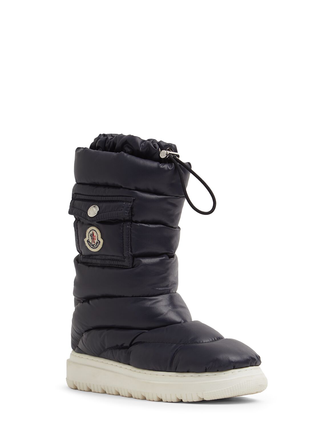 Shop Moncler Petit Gaia Pocket Nylon Down Boots In Midnight Blue