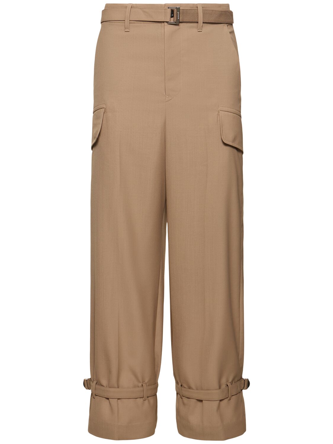 Wool Blend Suiting Cargo Pants