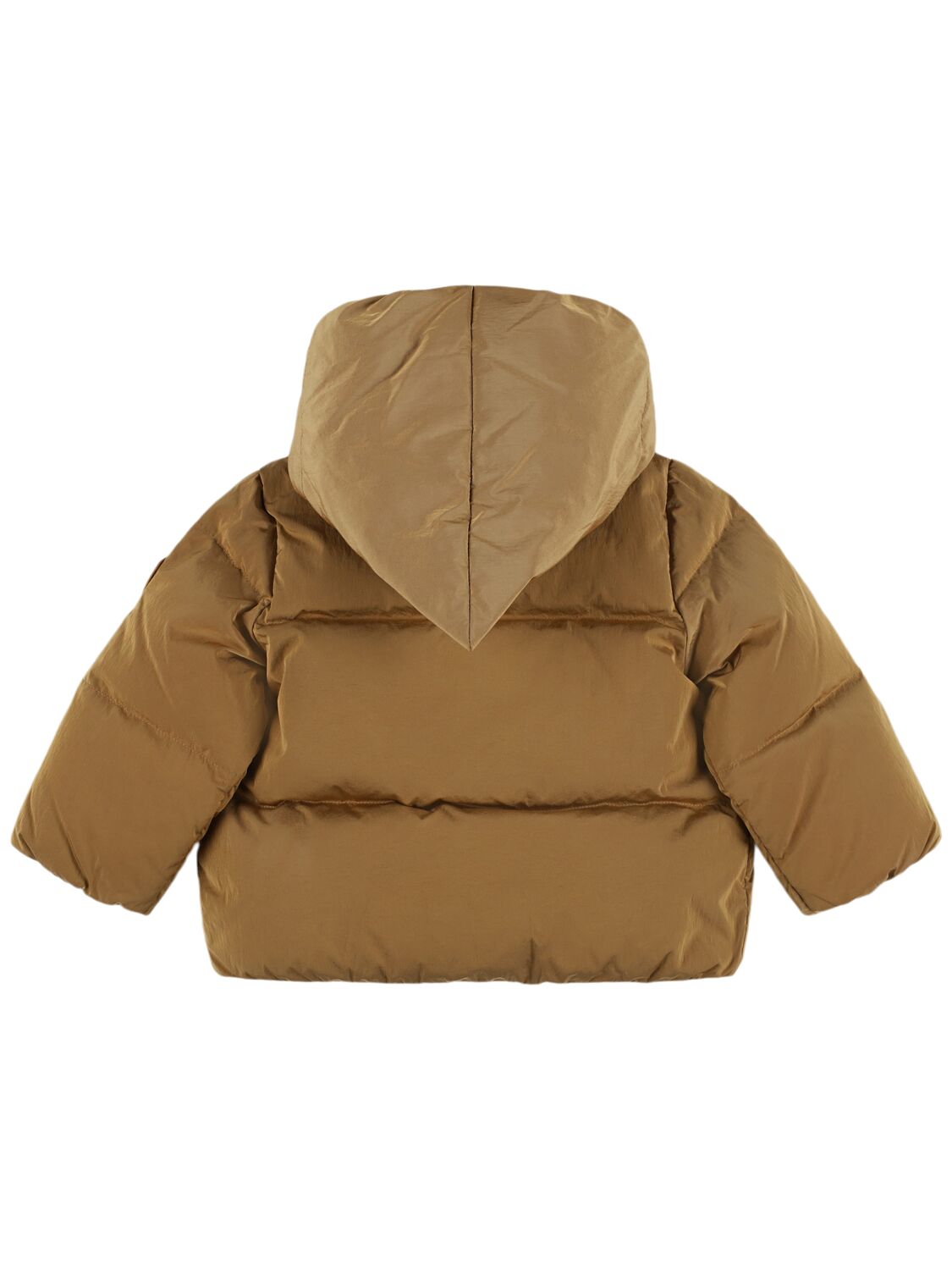 Shop Bonpoint Nylon Down Jacket In Beige