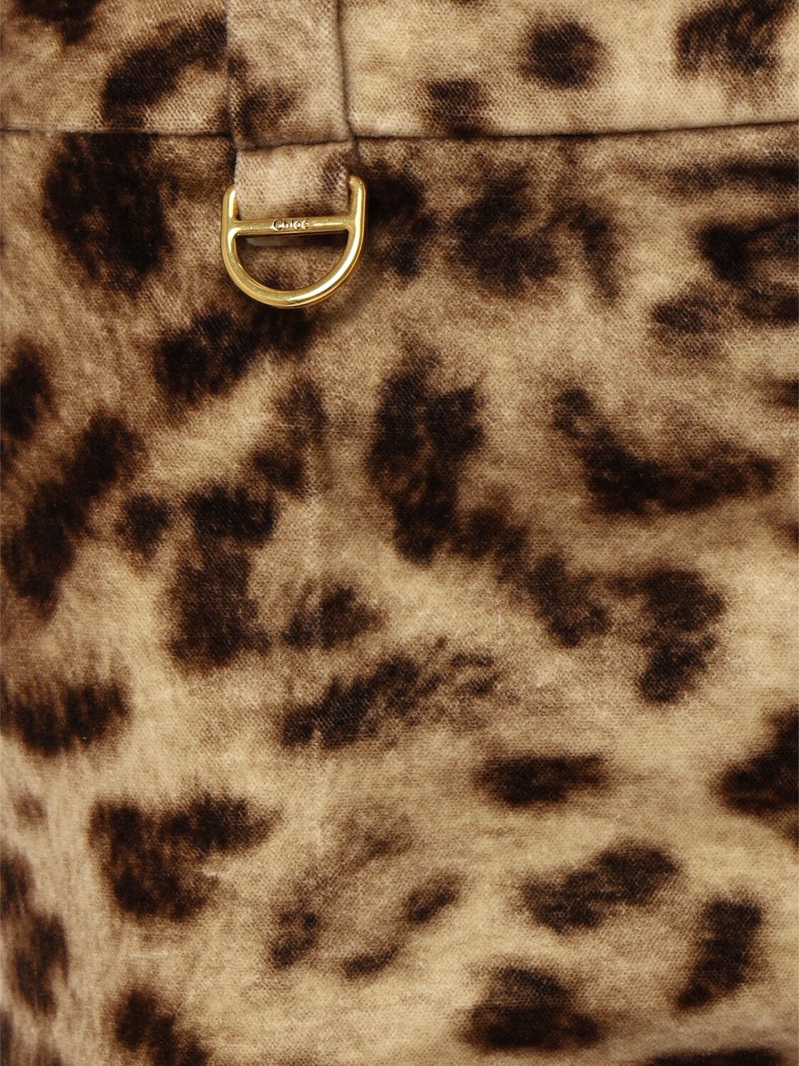 Chloé Cropped Leopard-print Cotton-velvet Straight-leg Pants In Multicolor