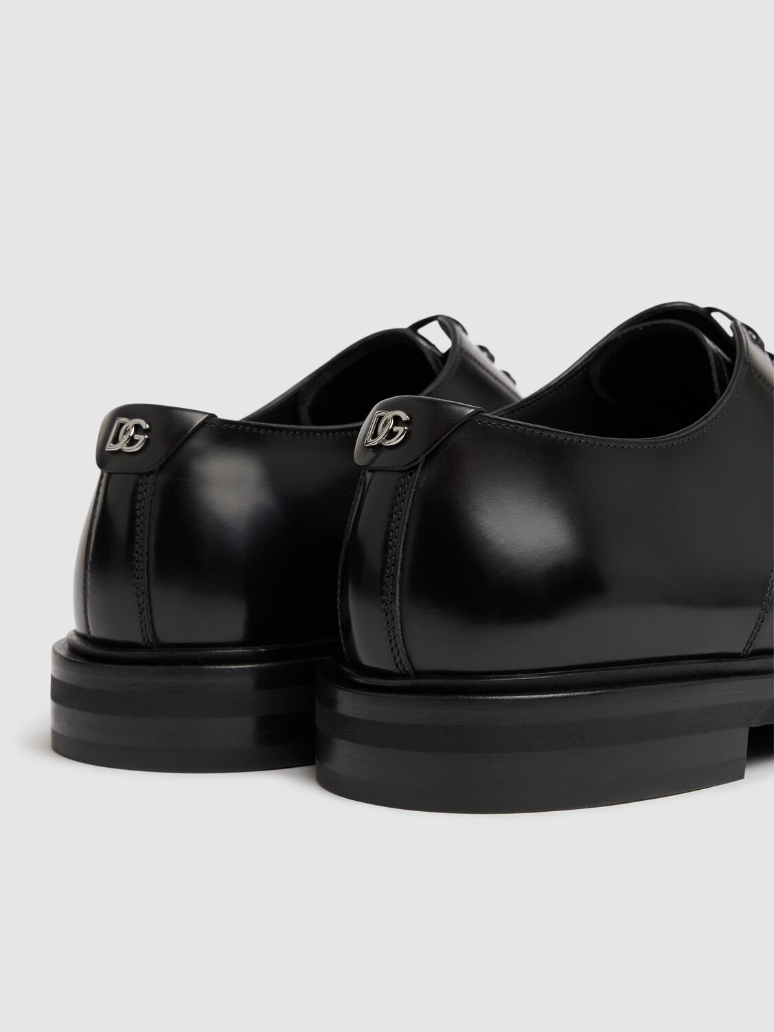 Shop Dolce & Gabbana Brushed Leather Lace-up Shoes In Black