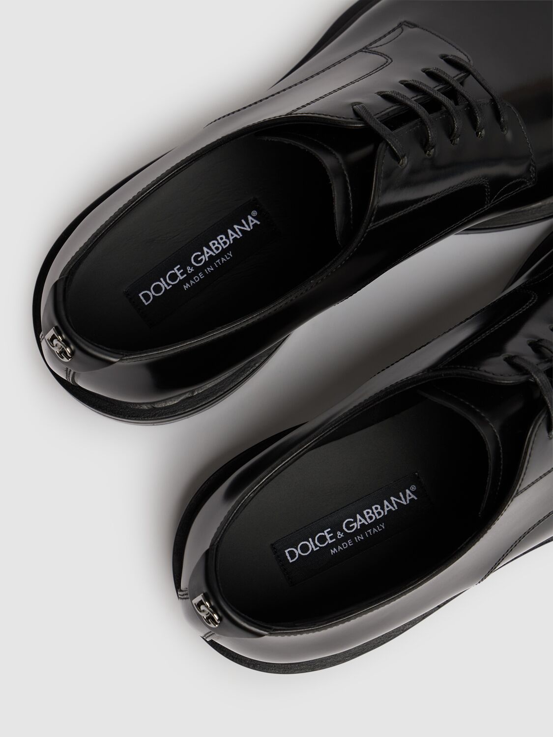 Shop Dolce & Gabbana Brushed Leather Lace-up Shoes In Black