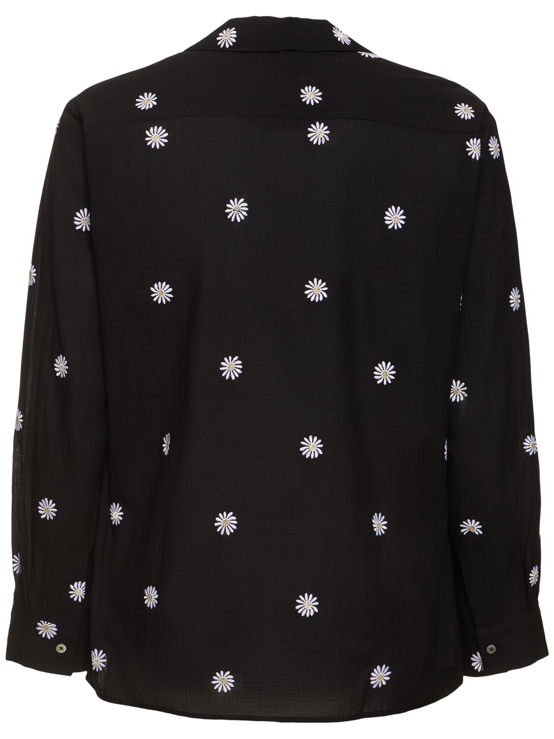 Shop Baziszt Black Snow Beaded Cotton Shirt