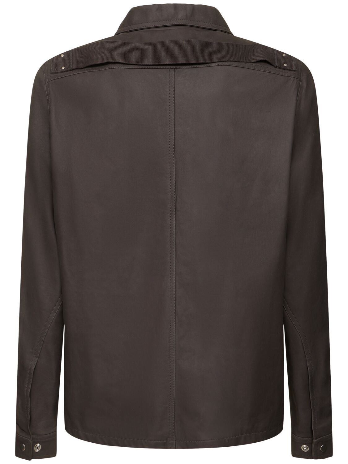 Shop Rick Owens Brad Zip-up Leather Jacket In Dark Dust