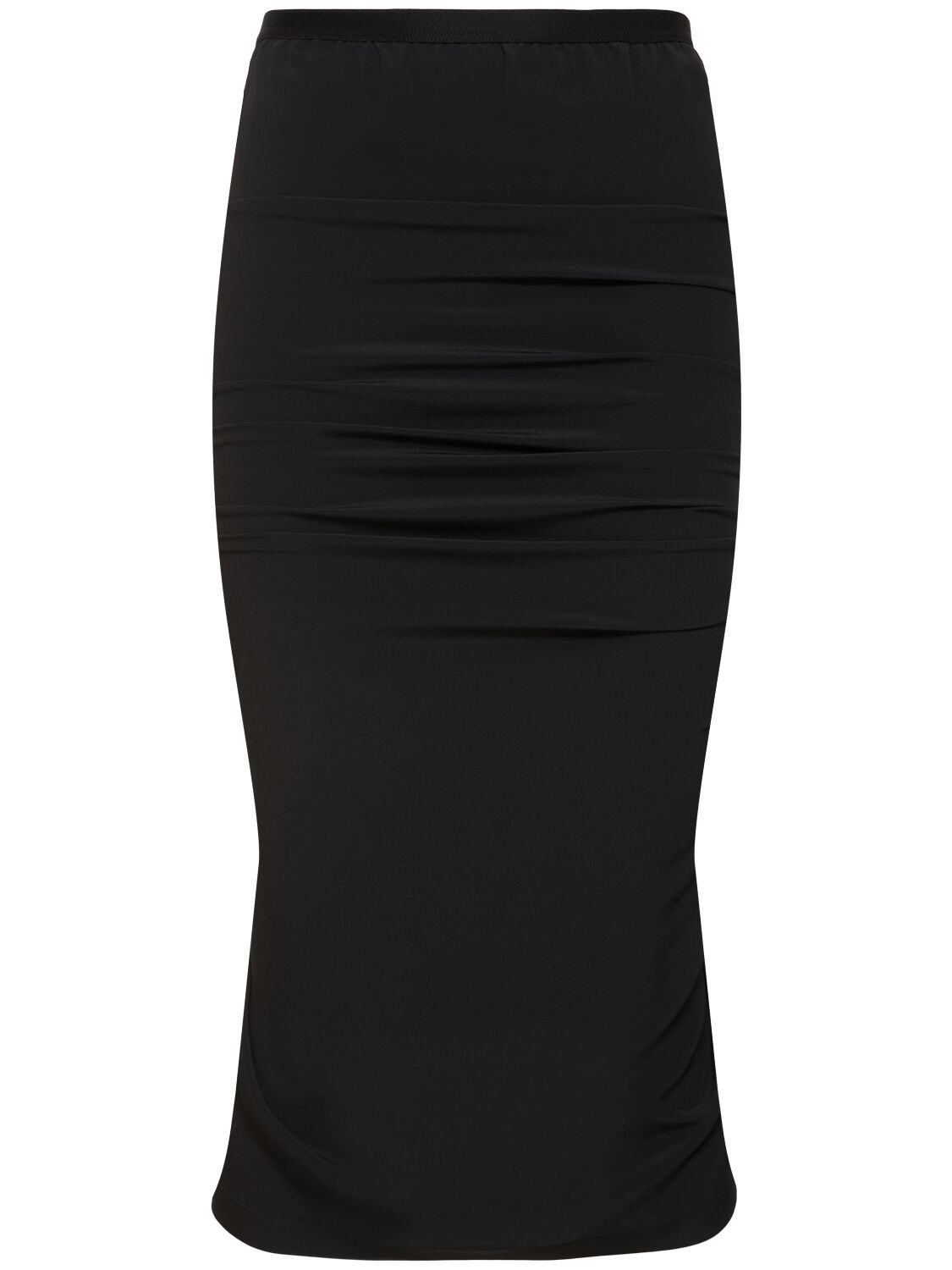 Rick Owens Shrimp Crepe Midi Skirt In Black