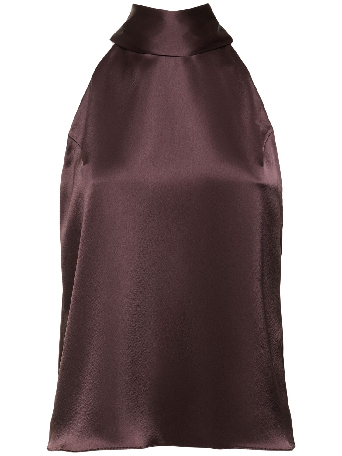 Galvan Sienna Satin Halter Top In Brown