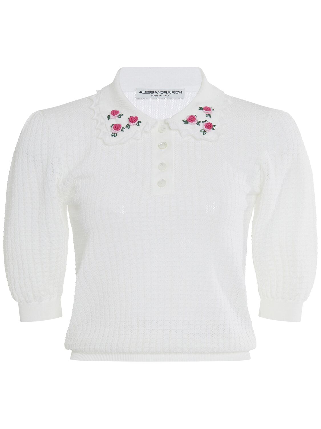 Embroidered Wool Knit Top