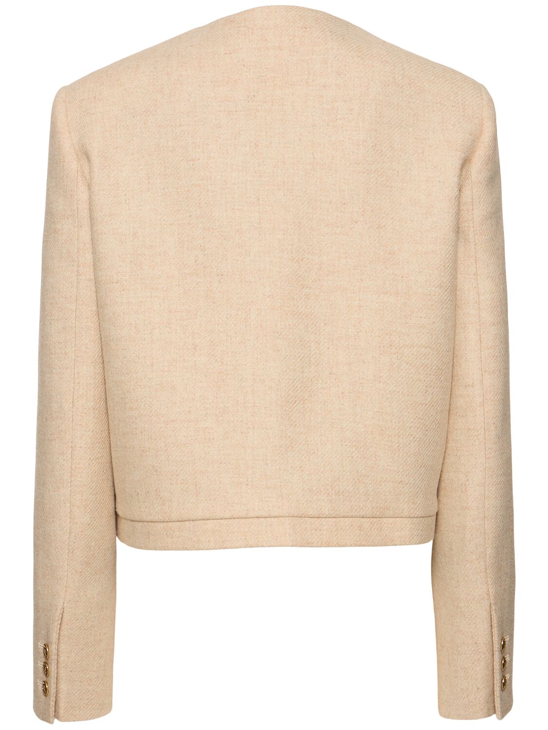 Blazé Milano All Inn Shamo Bolero Wool Blazer In Light Beige