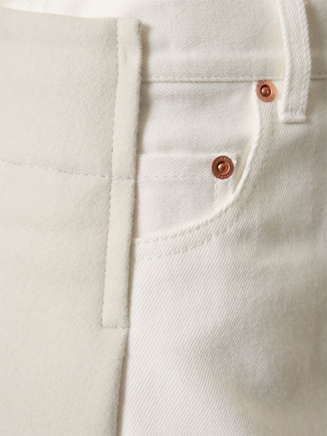 SACAI DENIM & WOOL MELTON SHORTS 