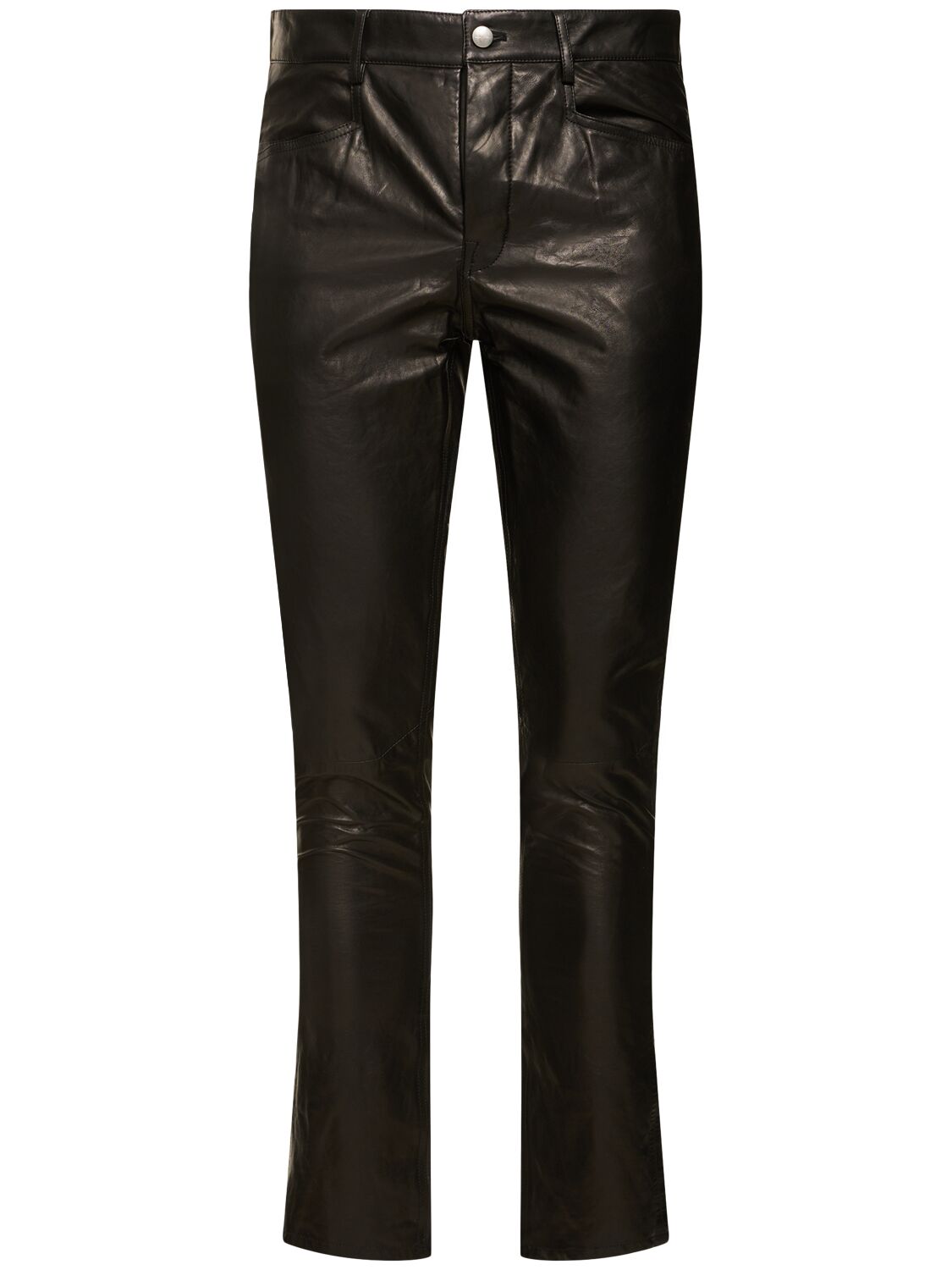 Rick Owens Tyrone Leather Pants In Black