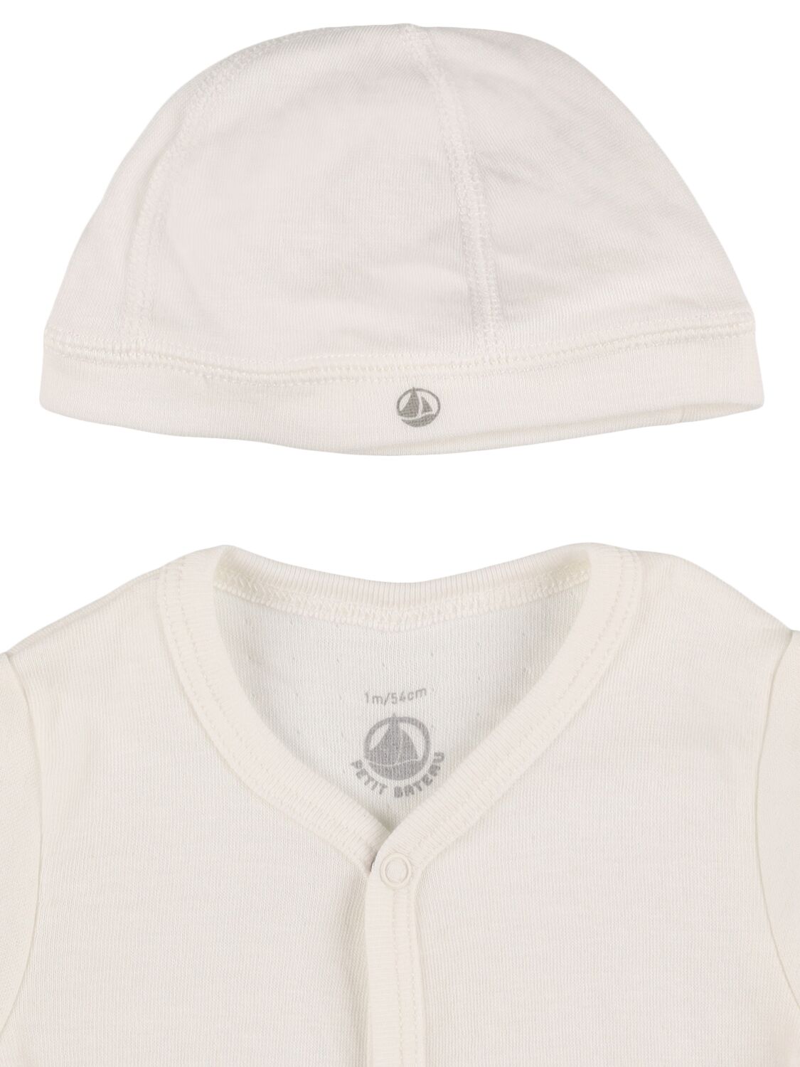 Shop Petit Bateau Cotton Cardigan, Bodysuit, Pants & Hat In White/beige