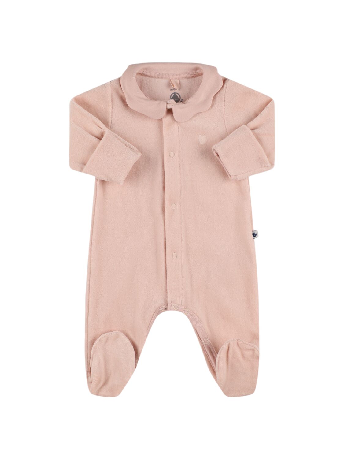 Petit Bateau Printed Cotton Romper In Pink