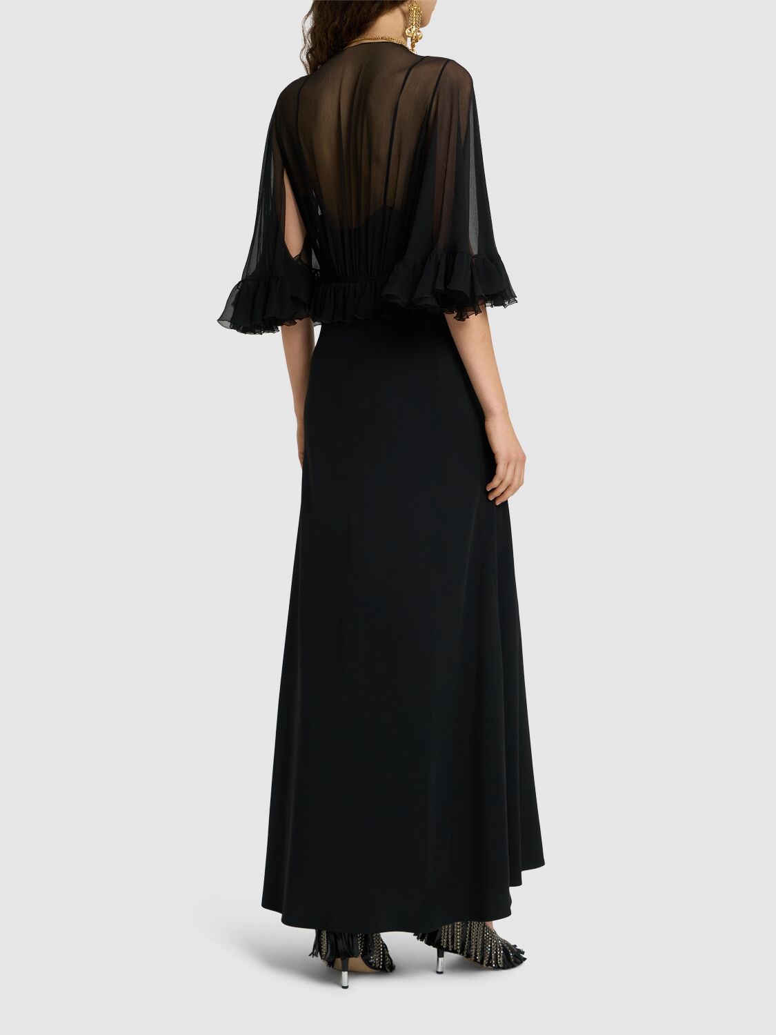 CHLOÉ SILK GEORGETTE LONG DRESS 