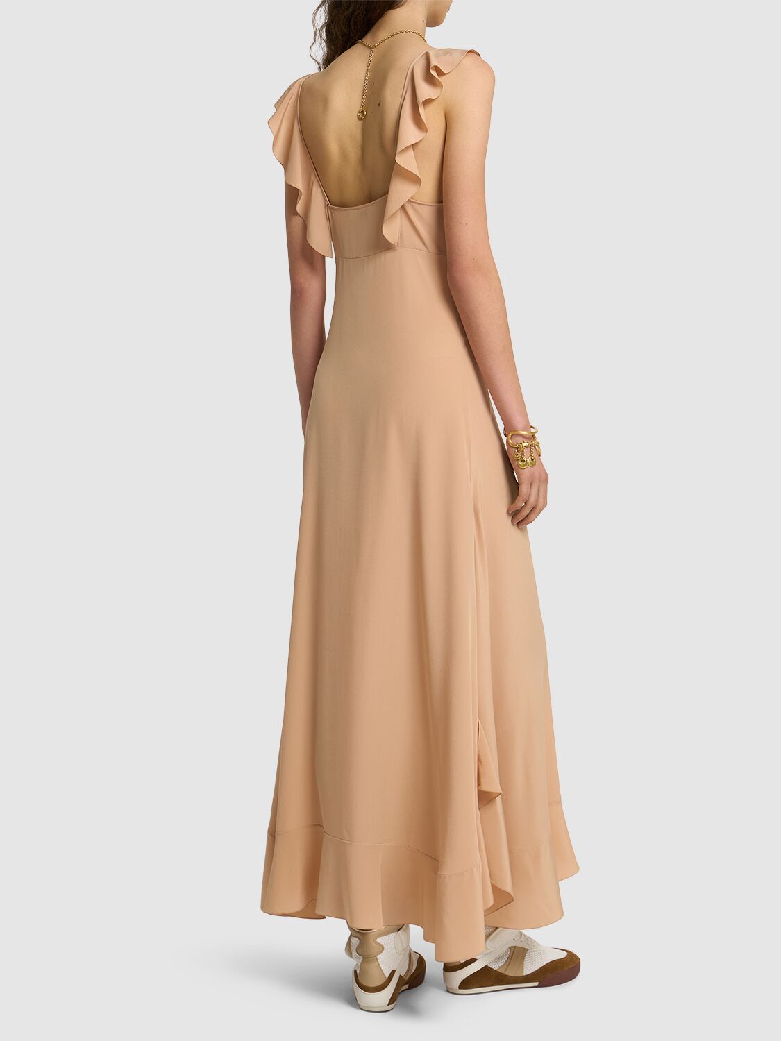 CHLOÉ SILK CREPE DE CHINE LONG DRESS 