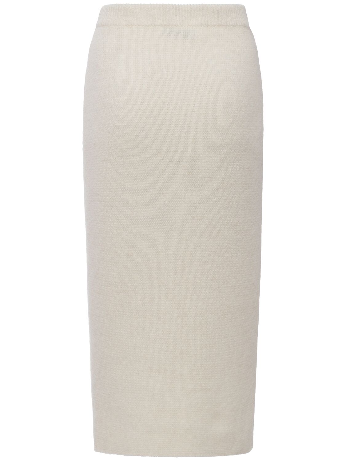 Shop Alessandra Rich Alpaca Blend Knit Midi Skirt In White