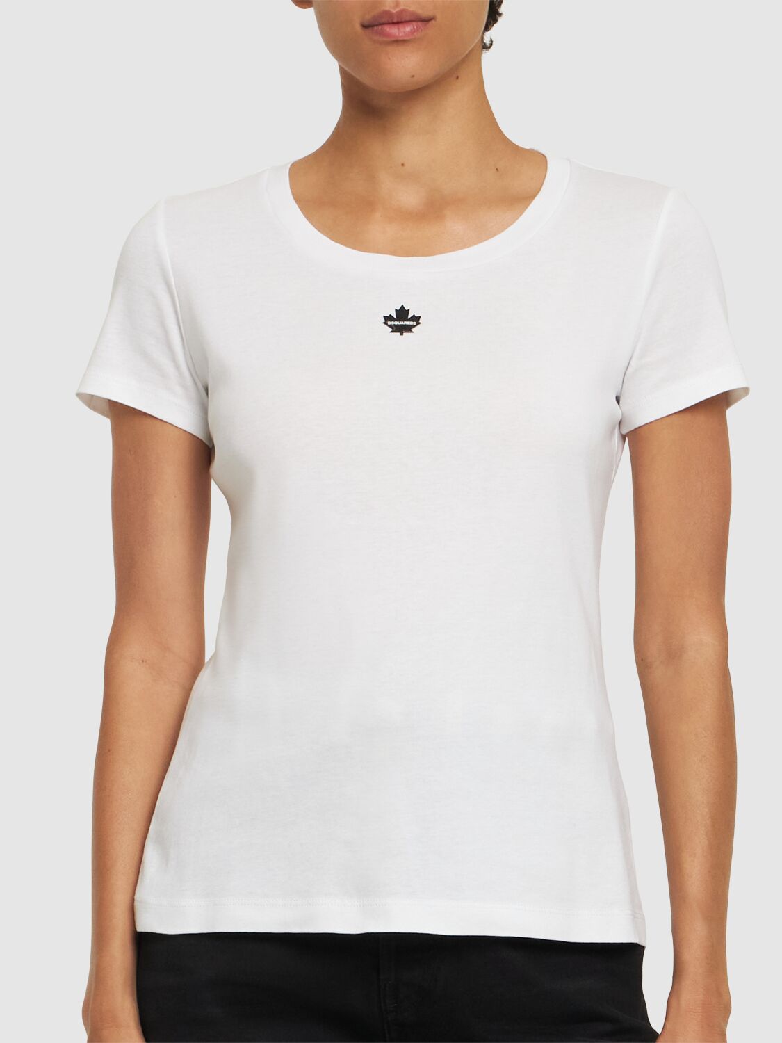 Shop Dsquared2 Ribbed Cotton T-shirt In White