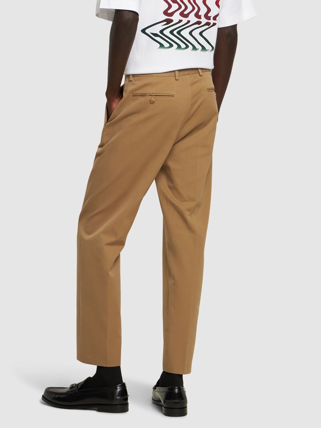 Shop Gucci Cotton Gabardine Pants In Saturn