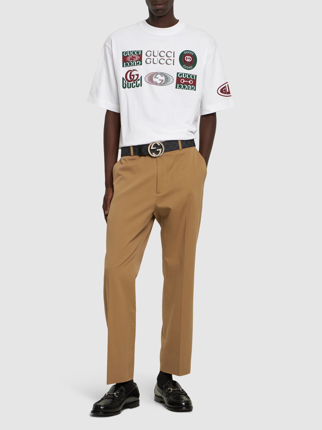 Shop Gucci Cotton Gabardine Pants In Saturn