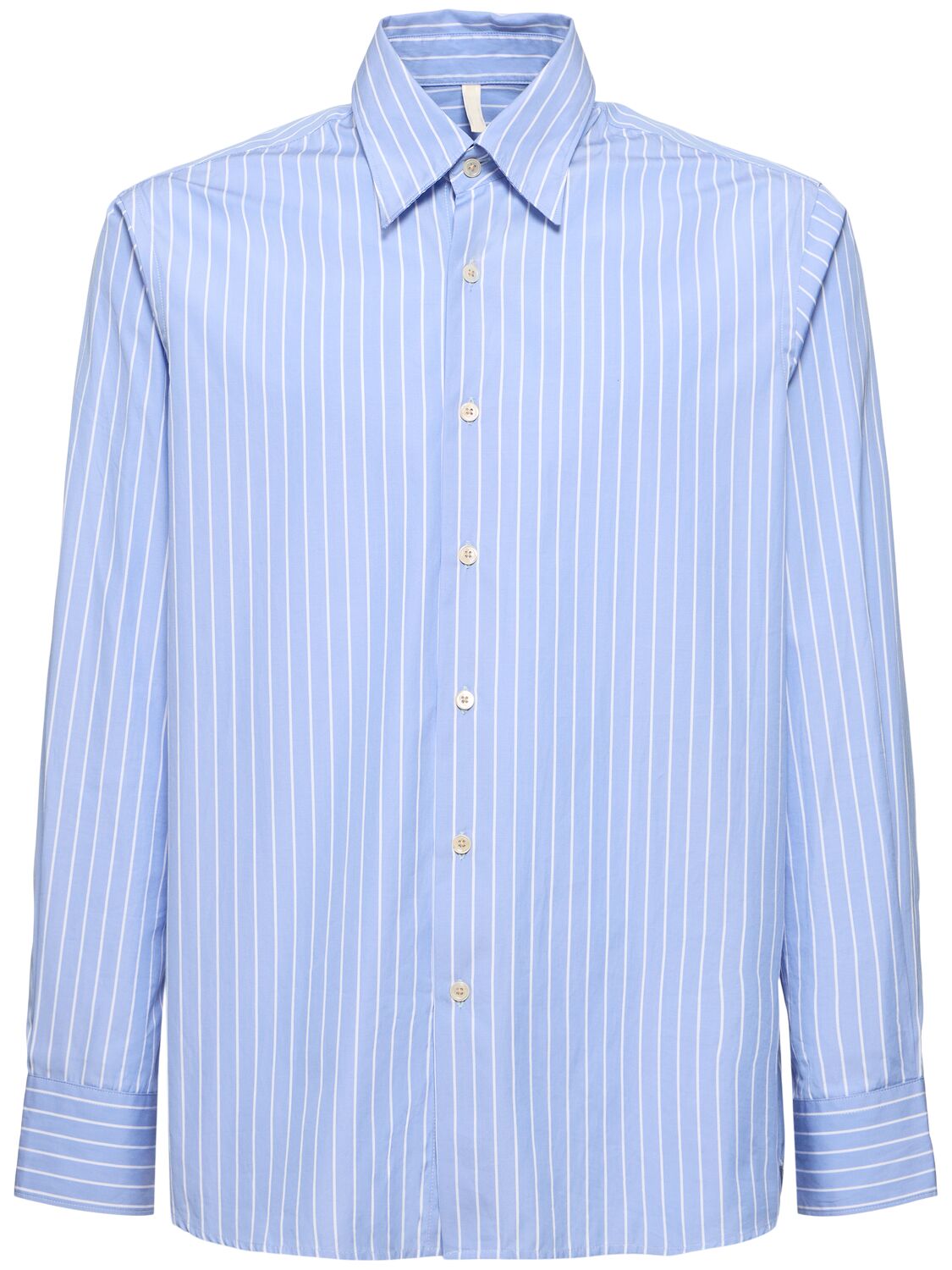 Sunflower Striped Cotton Poplin Shirt In Blue