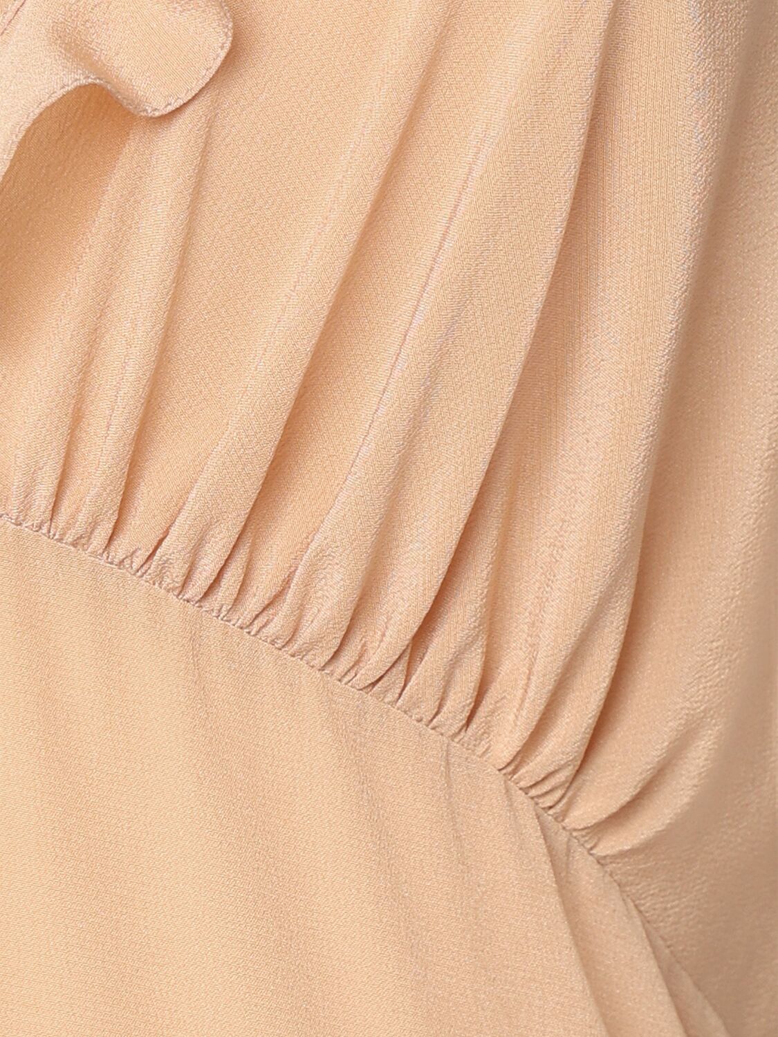 Shop Chloé Silk Crepe De Chine Long Dress In Nude