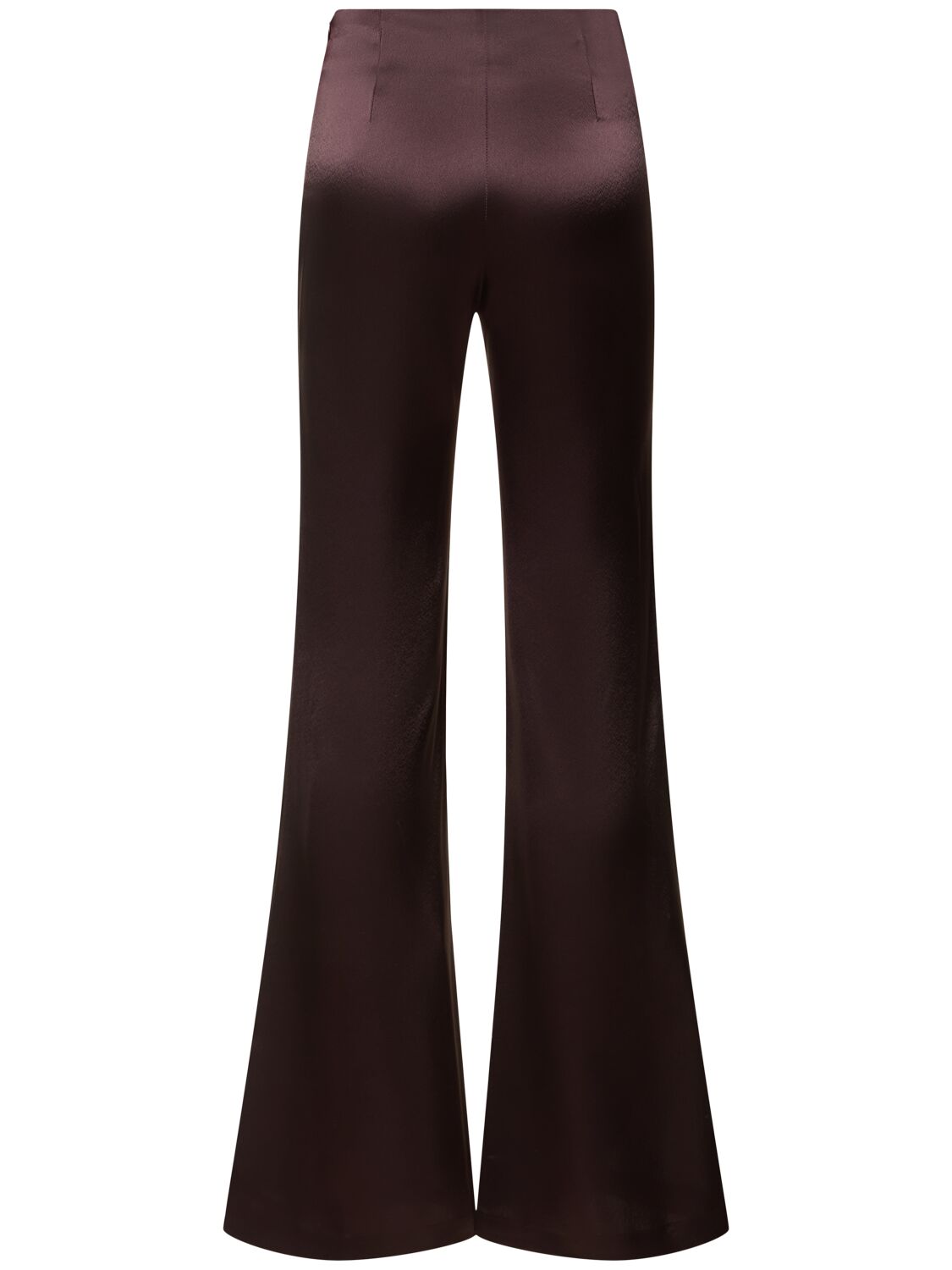 Shop Galvan Atruvia Flared Satin Pants In Chocolate